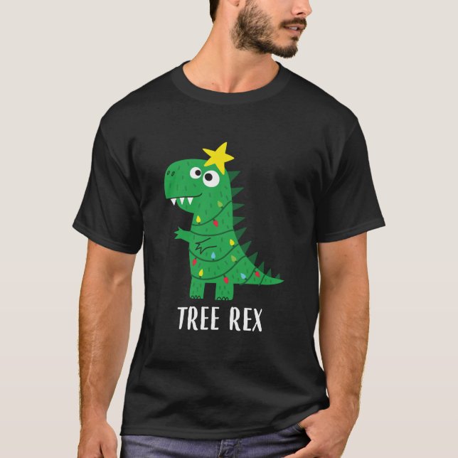 Träd Rex jul Långärmad Shirt Dinosaur Chri T Shirt (Framsida)