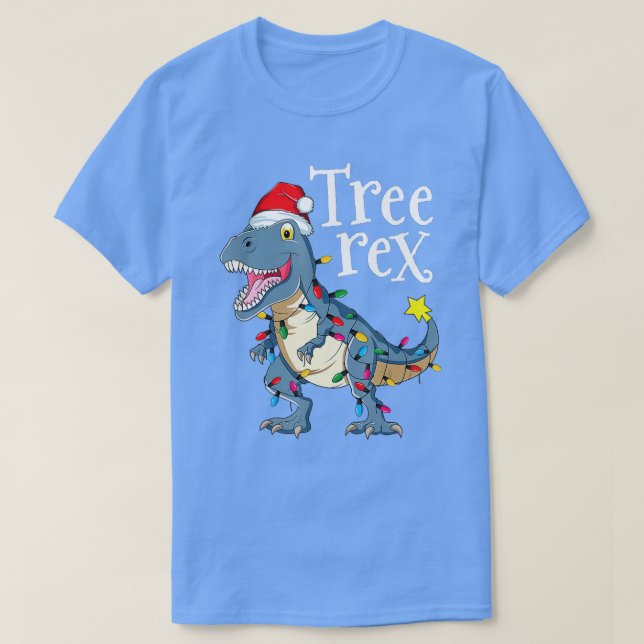 Träd Rex jul Pajamas Boys Kids TRex Dinosaur T Shirt (Design framsida)