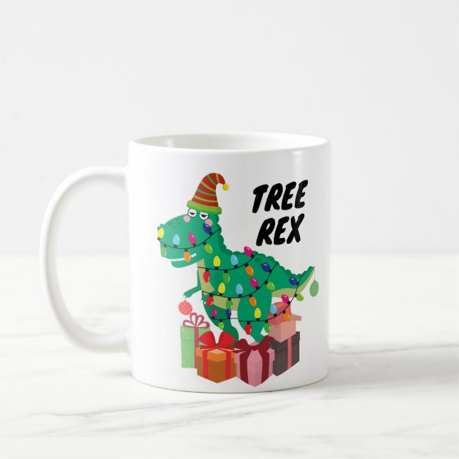Träd Rex Julafton Funny Mug Gift Kaffemugg (Vänster)