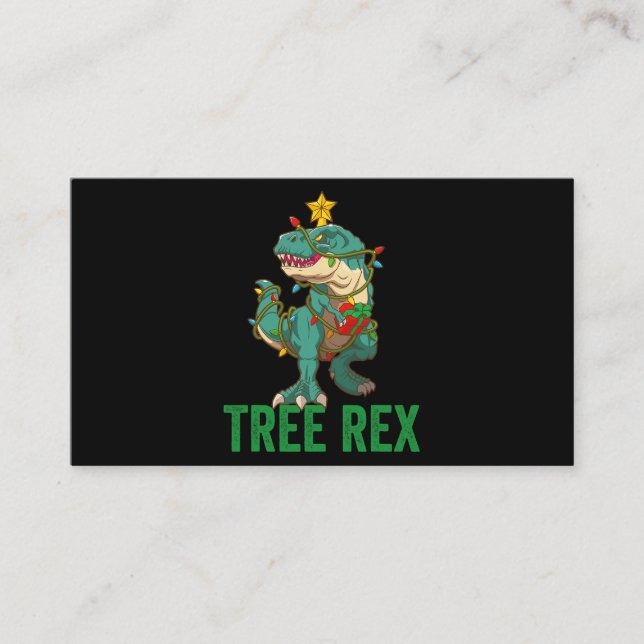 Träd Rex Tshirt som en fin juldocka Träd Visitkort (Framsida)
