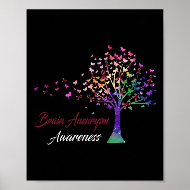Träd Ribbon Brain Aneurysm Awareness Poster (Framsidan)