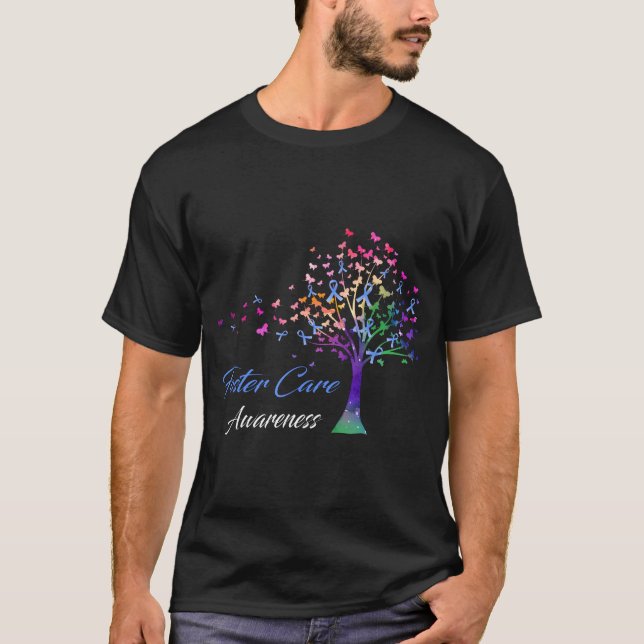 Träd Ribbon Foster Care Awareness T Shirt (Framsida)