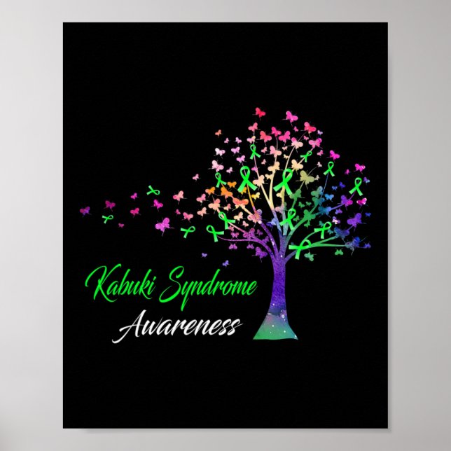 Träd Ribbon Kabuki Syndrome Awareness Poster (Framsidan)