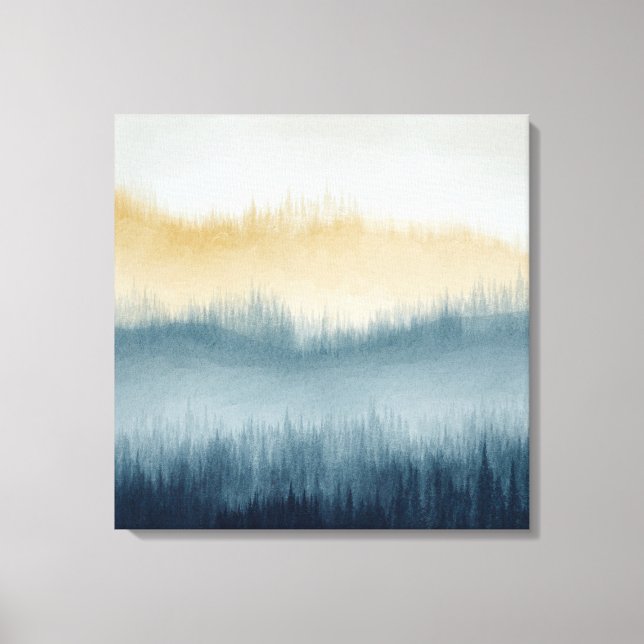 Träd Ridge Watercolor Canvas Art - Blue (Framsida)