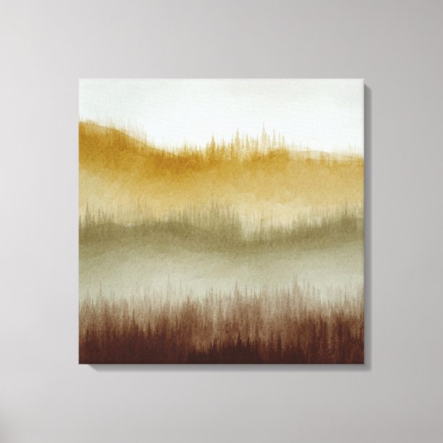 Träd Ridge Watercolor Canvas Art - Rust (Framsida)