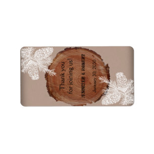 Träd Ringar Rustic Landsbyggsbröllop Lip Balm-etik Adressetikett