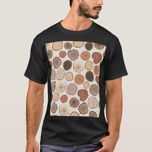 Träd Ringar-skogen Doodle Mönster T Shirt (Framsida)