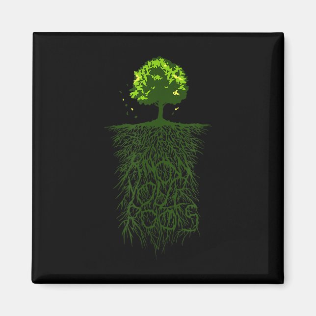 Träd Root känner till Ursprung-naturen Magnet (Framsidan)