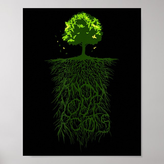 Träd Root känner till Ursprung-naturen Poster (Framsidan)