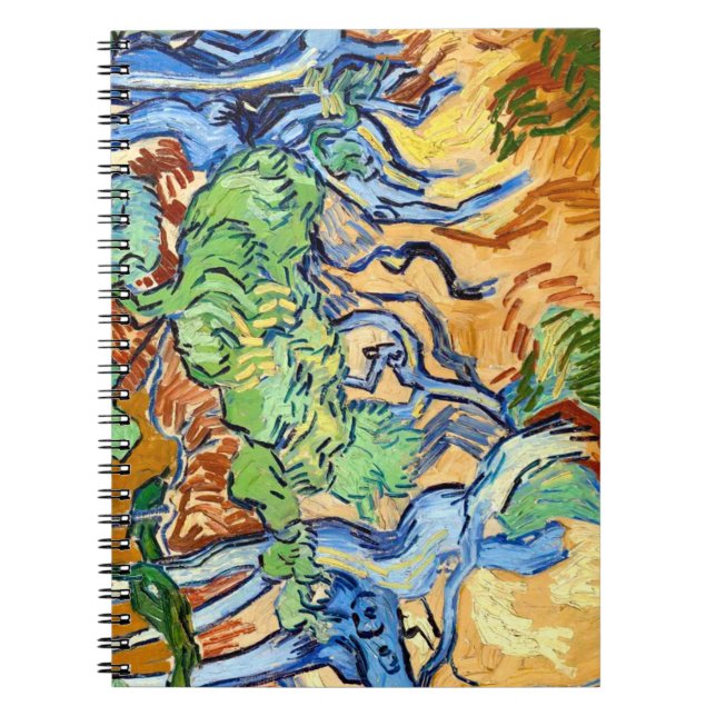 Träd Roots (1890) botaniska konsten Van Gogh spira Anteckningsbok (Framsidan)