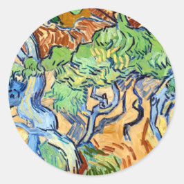 Träd Roots (1890) Vincent Van Gogh botanical Art Runt Klistermärke