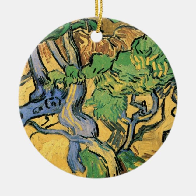 Träd Rötter och Stammar av Vincent van Gogh Julgransprydnad Keramik (Framsidan)