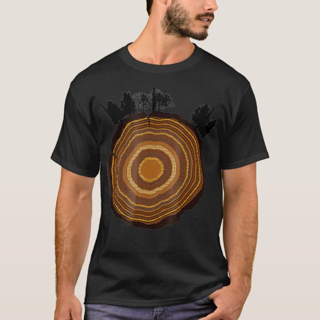 Träd Segce Skogen Thicket Träd Ringar T Shirt (Framsida)