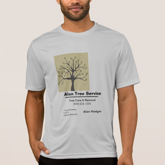 Träd Service Affärskort T Shirt (Framsida)