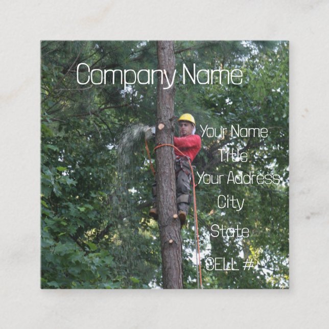 Träd Service Business Fyrkantigt Visitkort (Framsida)