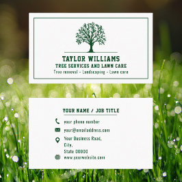 Träd Service Gräsmatta Landscaping Grönt och White Visitkort