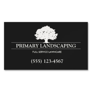 Träd Service och Gräsmatta Care Landscaper Black Magnetiska Visitkort