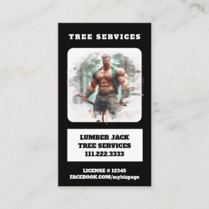 *~* Träd Services Lumber Jack Träd Man QR Visitkort