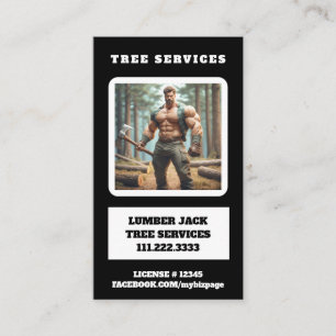 *~* Träd Services Musslt Lumber Jack Träd QR Visitkort