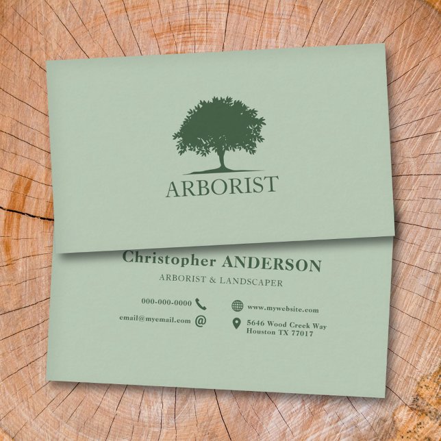 Träd Silhouette - Arborist Visitkort (Tree Silhouette - Arborist Business Card)