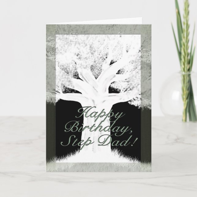 Träd Silhouette-Birthday Kort (Framsida)