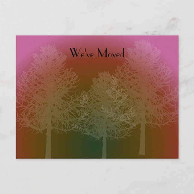 Träd Silhouette Byte av Adress Meddelande Vykort (Framsida)