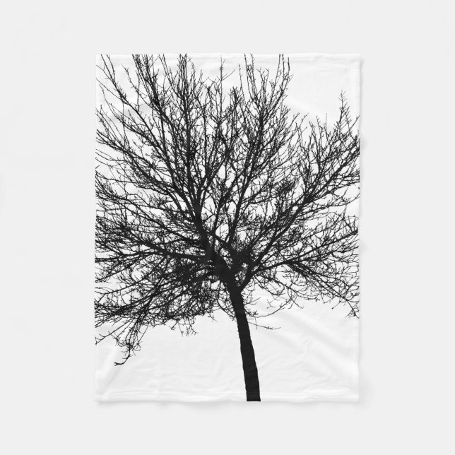 Träd Silhouette Fleecefilt (Framsidan)