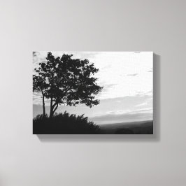 Träd Silhouette i Black and White Canvastryck