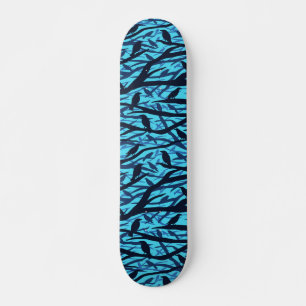 Träd Silhouette med fåglar Mini Skateboard Bräda 18,5 Cm