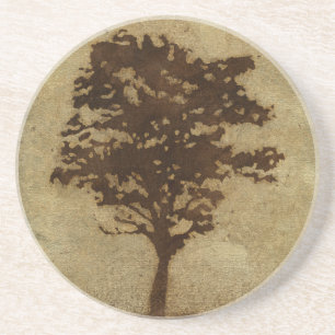 Träd Silhouette på Bronze Background Underlägg
