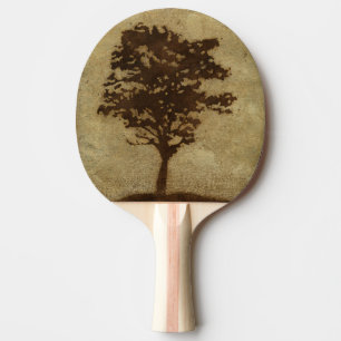Träd Silhouette på Bronze-bakgrunden Pingisracket