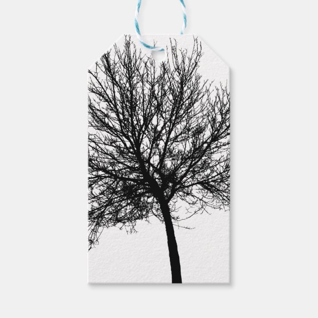 Träd Silhouette Presentetikett (Framsidan)