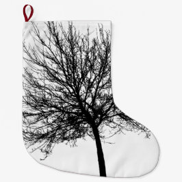 Träd Silhouette Stor Julstrumpa