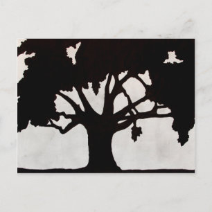 Träd Silhouette Vykort