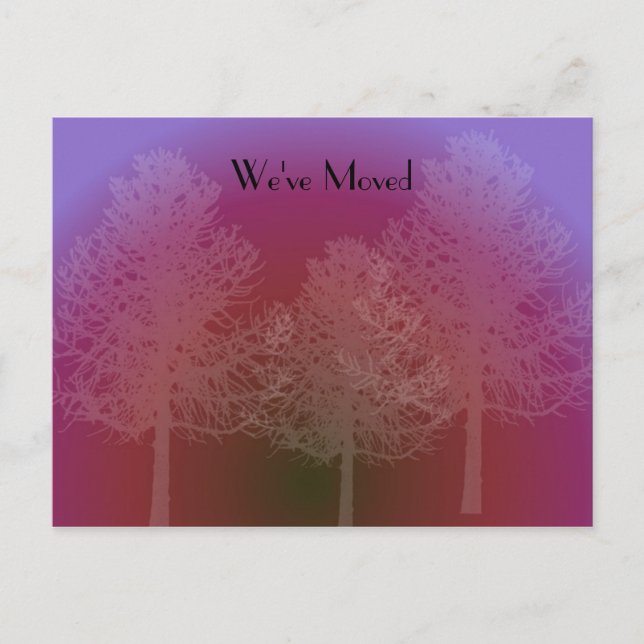 Träd Siluett Ändring av Adress Meddelande Vykort (Framsida)
