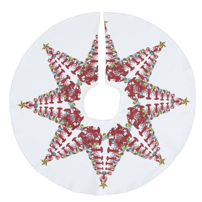 Träd skirt Cute Lobster Nautical Julgransmatta Fusklinne (Framsidan)