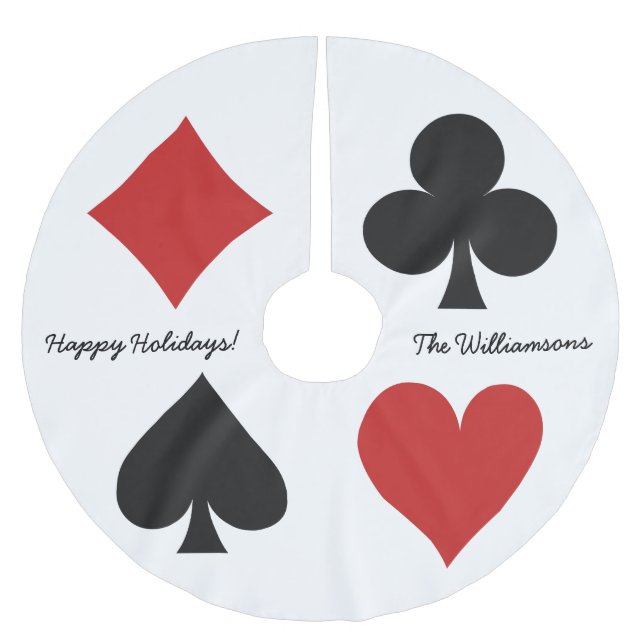 Träd-skirt för Card Player anpassningsbar Julgransmatta Borstad Polyester (Framsidan)