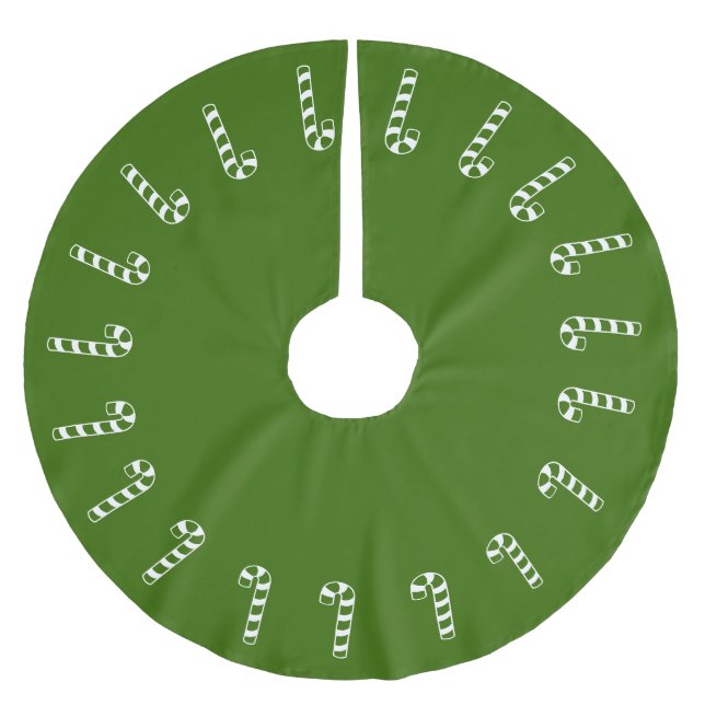 Träd Skirt - Grönt Polkagrisar Julgransmatta Borstad Polyester (Framsidan)