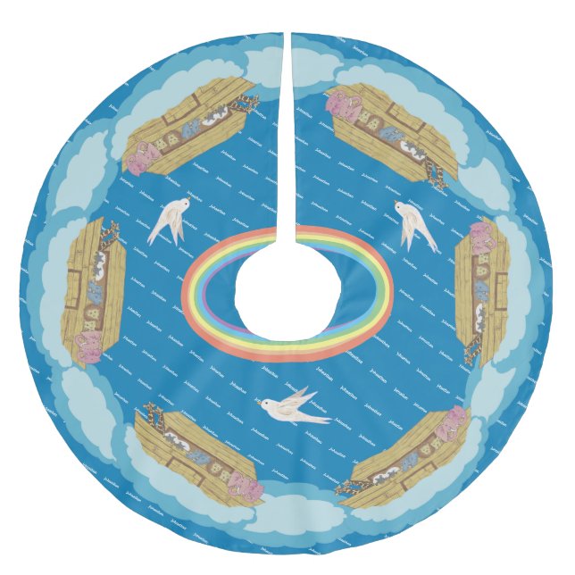 Träd Skirt Julgransmatta Borstad Polyester (Framsidan)