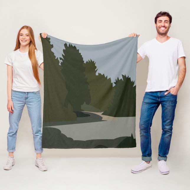 Träd Skog Natur Mönster Fleecefilt (På plats)