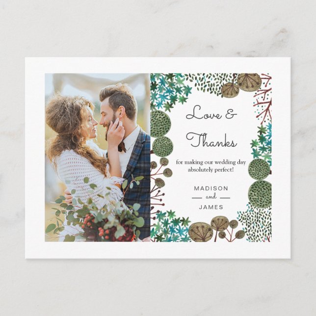 Träd Skog | Tack |Foto vykort (Framsida)