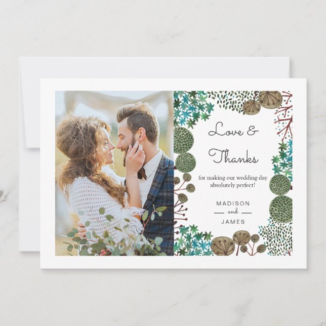 Träd Skog | Tack | Kort (Framsida)