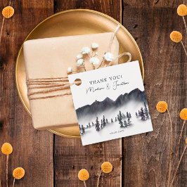 Träd skogsområde Lakeside Bröllop Tack Gåvor Etiketter