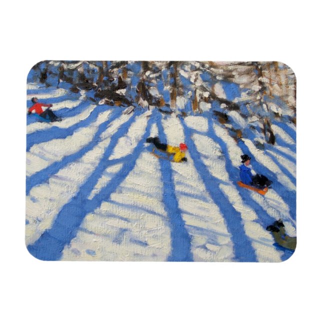 Träd skuggor Morzine Magnet (Horisontell)