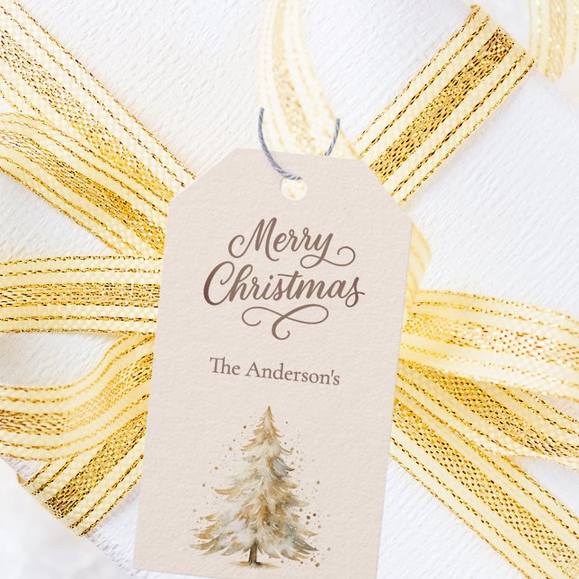 Träd snö kräftmocha jul presentetikett (Skapare uppladdad)