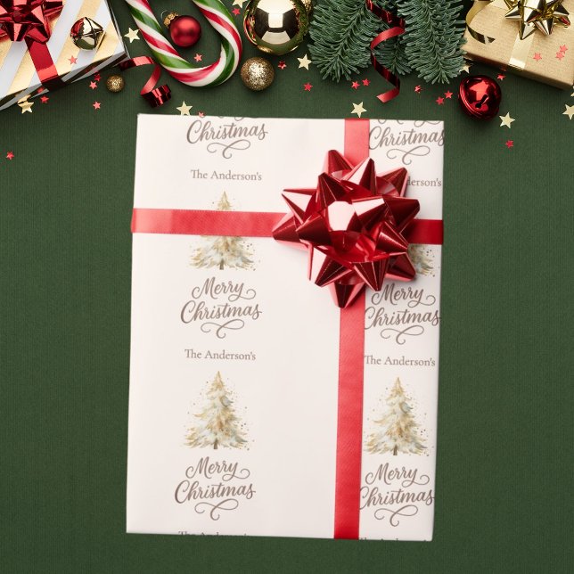 Träd snö kräftmocha jul presentpapper (Skapare uppladdad)