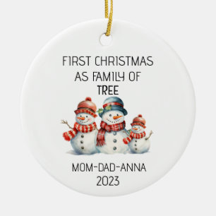 Träd Snowmans första julfamilj Julgransprydnad Keramik