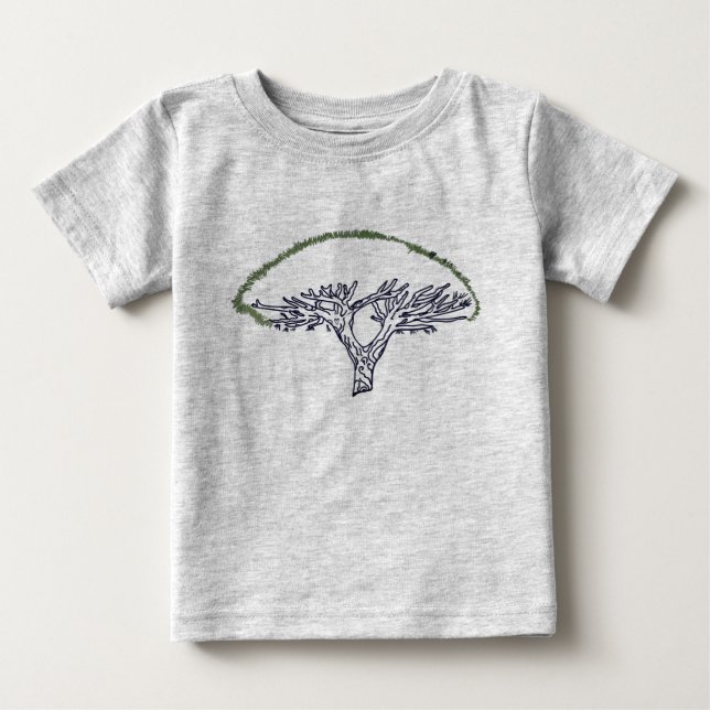 Träd, Socotra Dragon Träd Teckning Bodykostym T Shirt (Framsida)