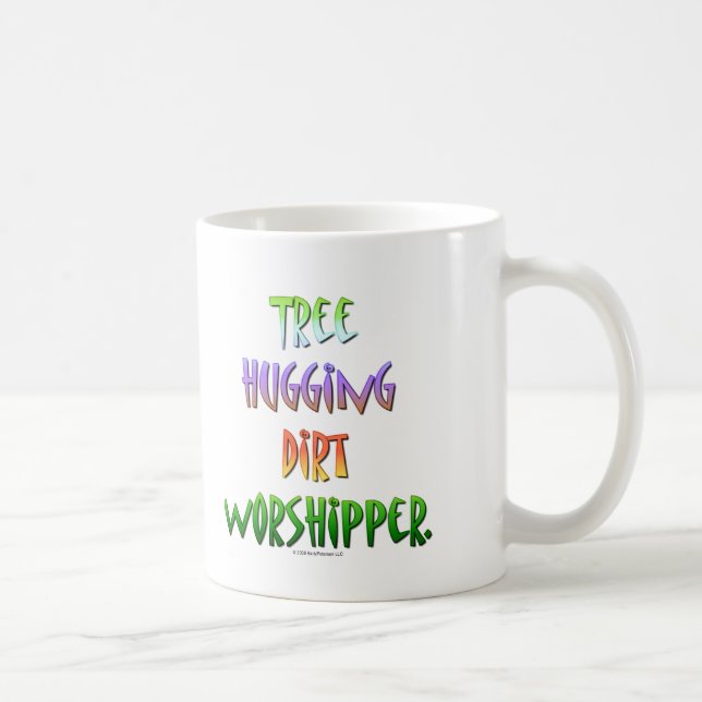 Träd som kramar smutsworshipper.en kaffemugg (Höger)