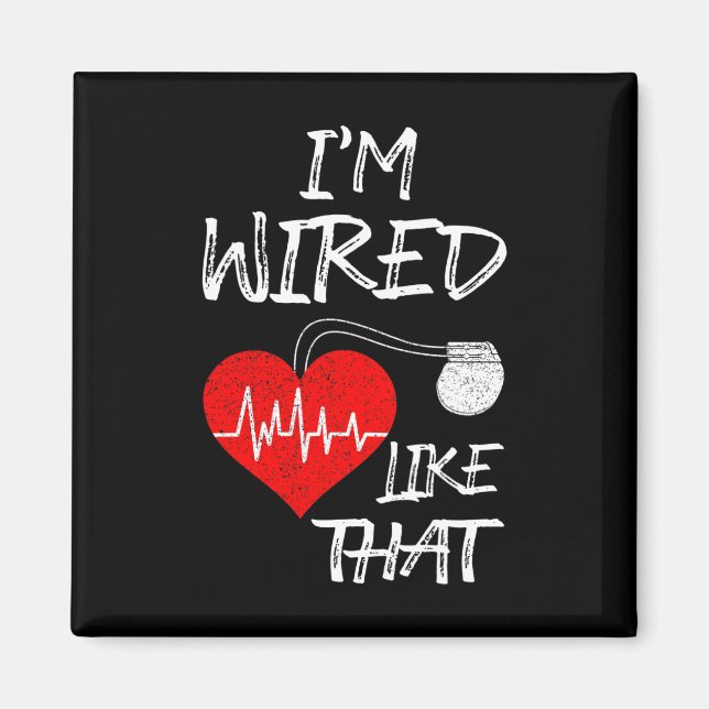 Tråd som Pacemaker Joke Heart Disease Medveten Magnet (Framsidan)